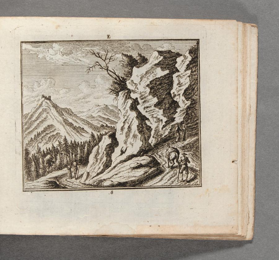 Five Travellers with a Donkey in a Mountain Landscape