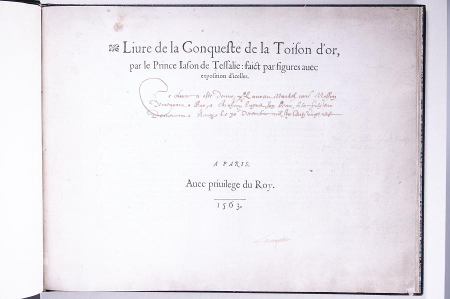 Titelpagina voor: Livre de la Conqueste de la Toison d'or, 1563