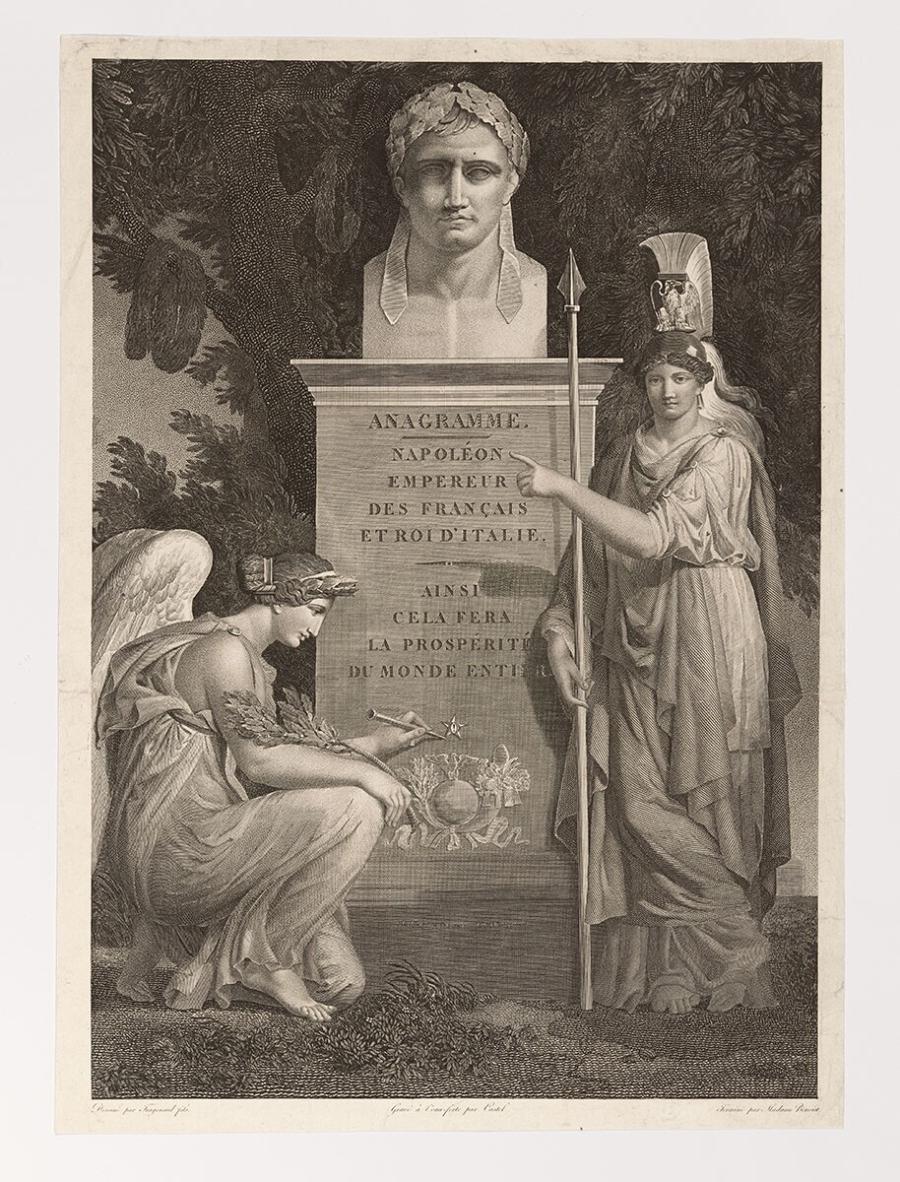 Bust of Napoleon with Two Female Allegories