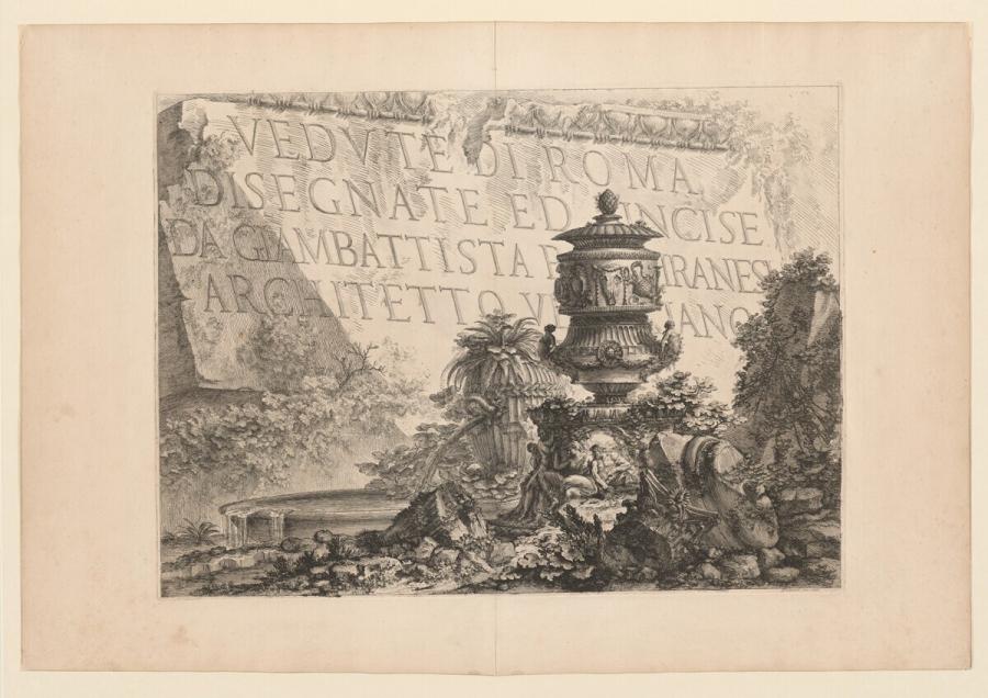 Titelprent van de prentserie: Vedute di Roma