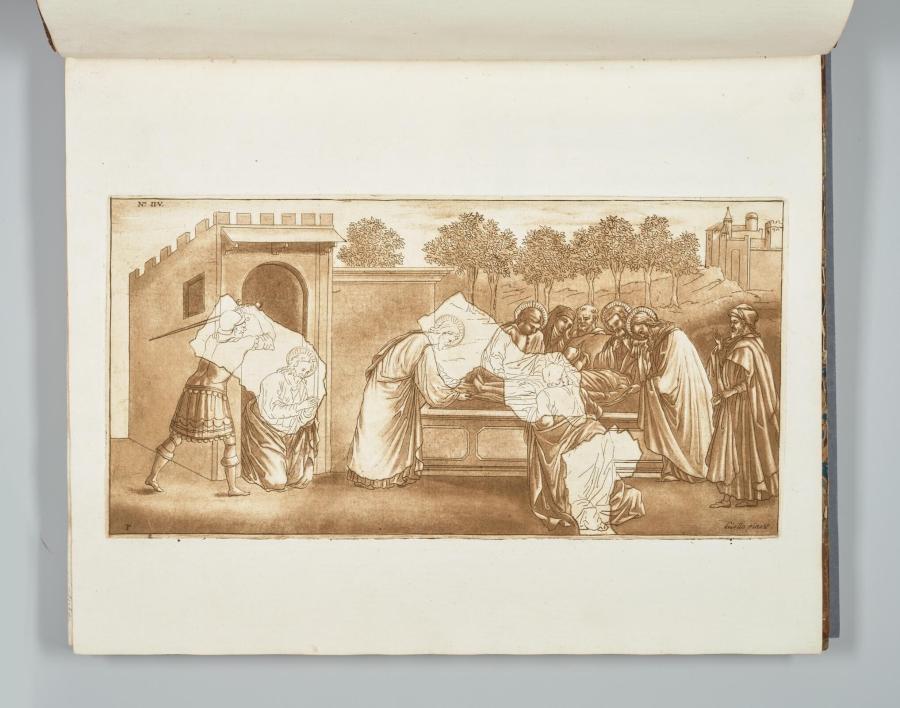 De onthoofding en begrafenis van Johannes de Doper uit 'Pictures of Giotto in the Church of the Carmelites'