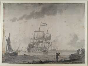 een-oorlogsfregat-zeilt-een-haven-binnen