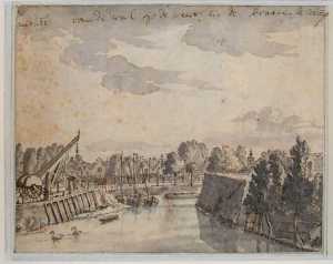 de-utrechtse-stadsbuitengracht-bij-het-bastion-morgenster-en-de-bemuurde-weerd-met-de-keulse-kraan