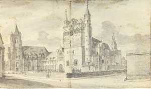 de-onze-lieve-vrouwekerk-en-de-sint-nicolaaskerk-te-maastricht-vanuiut-het-zuidwesten-provincie-limburg