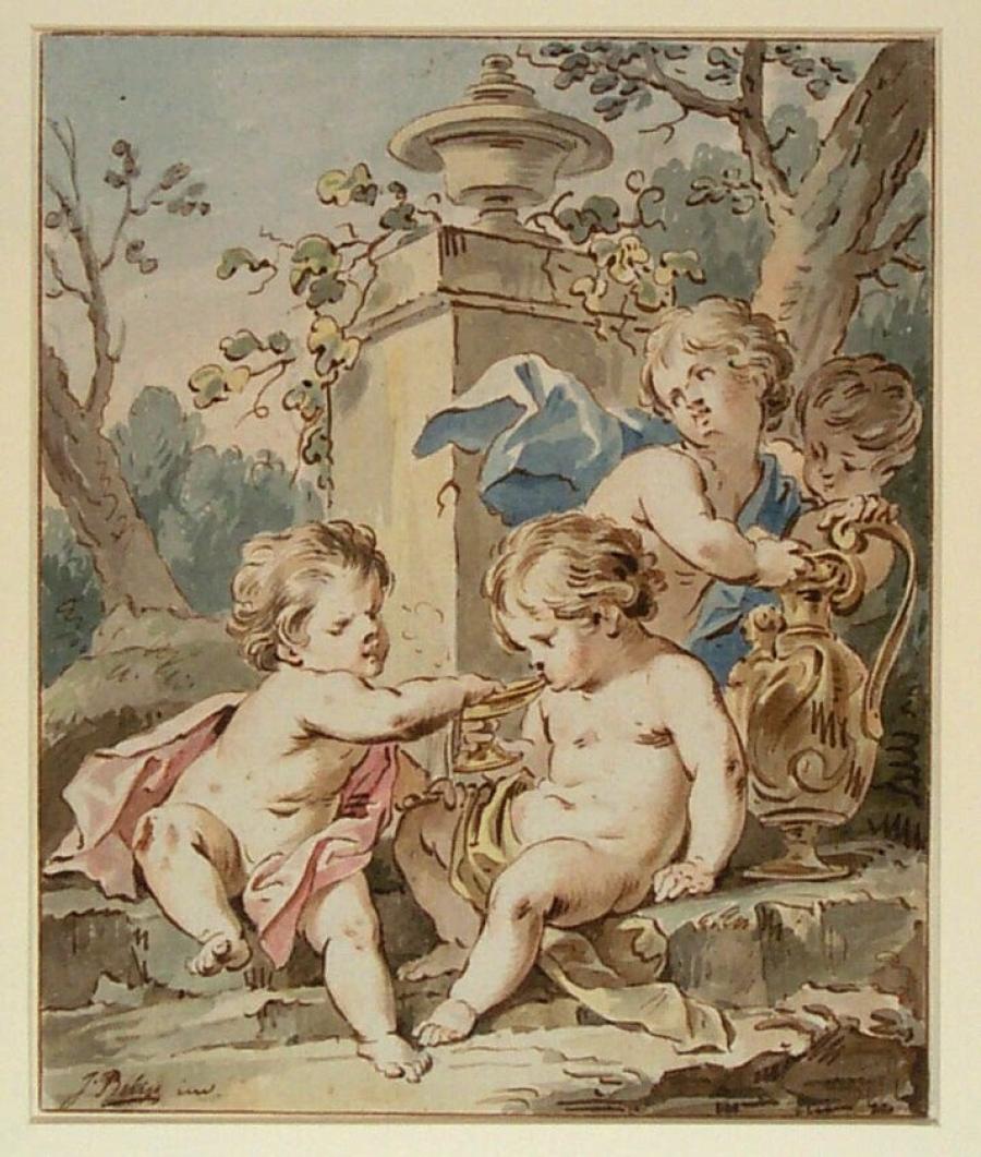 Design for a Decoration with Four Putti