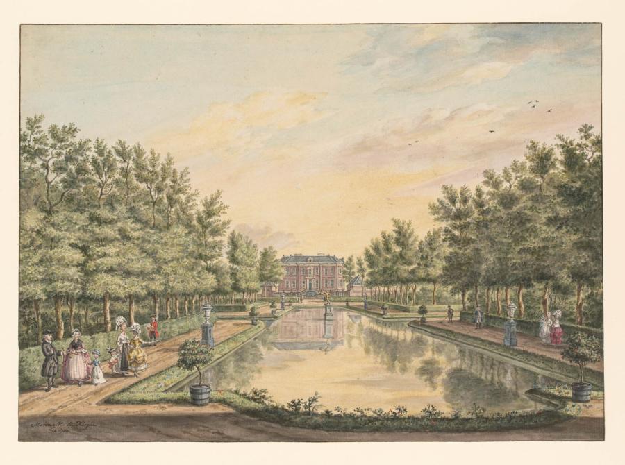 View of the Fore-court of Estate Brittenrust in Alphen aan den Rijn (South Holland Province)