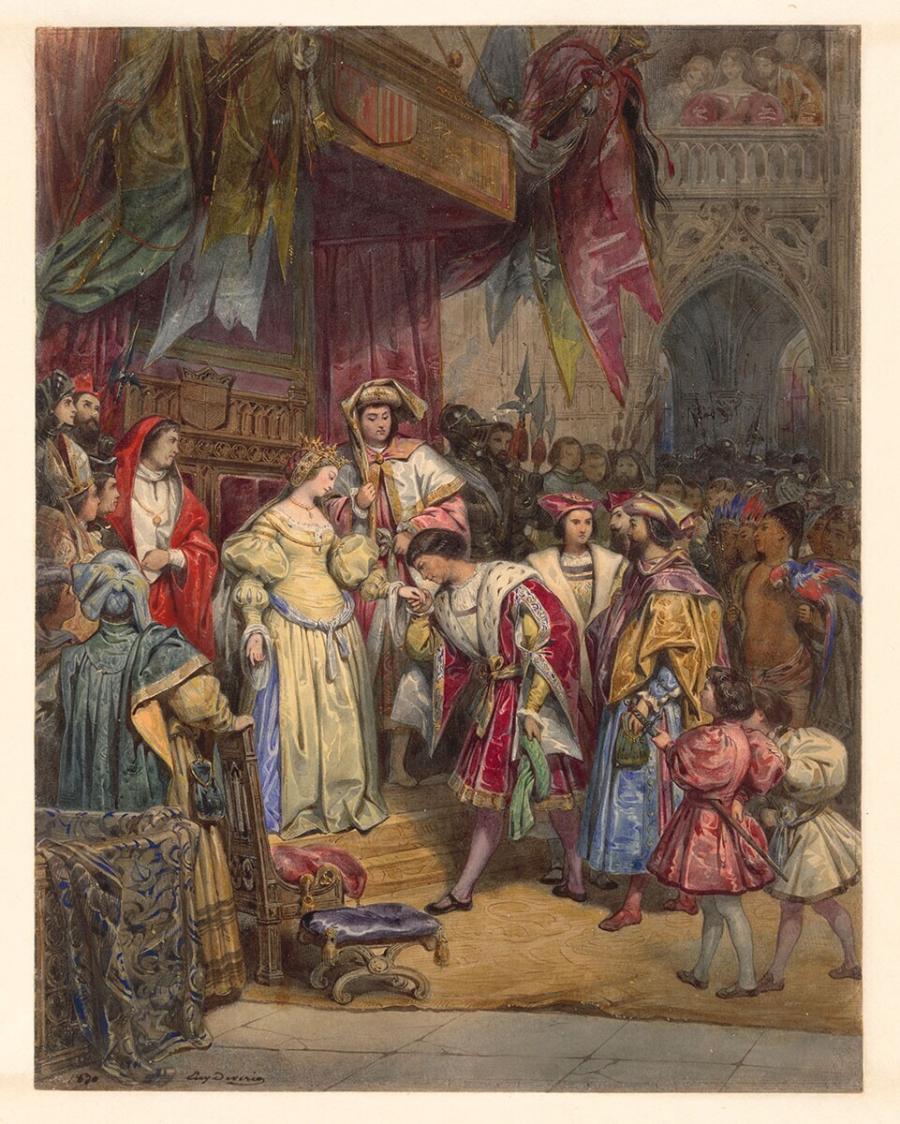 Christopher Columbus at the court of King Ferdinand II and Queen Isabella of Spain