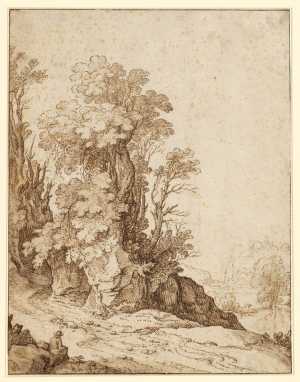 rotslandschap-met-een-rustende-figuur