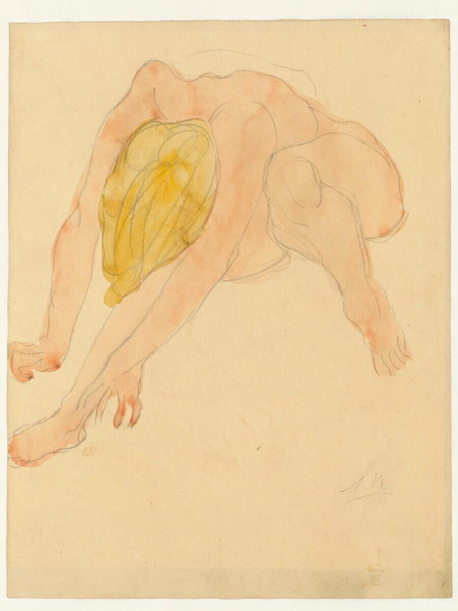 Study of a Crouching Female Nude