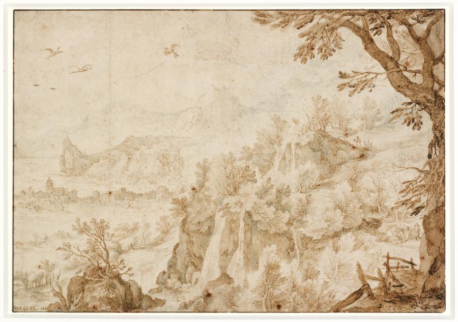 Mountain Landscape with a Harbour City