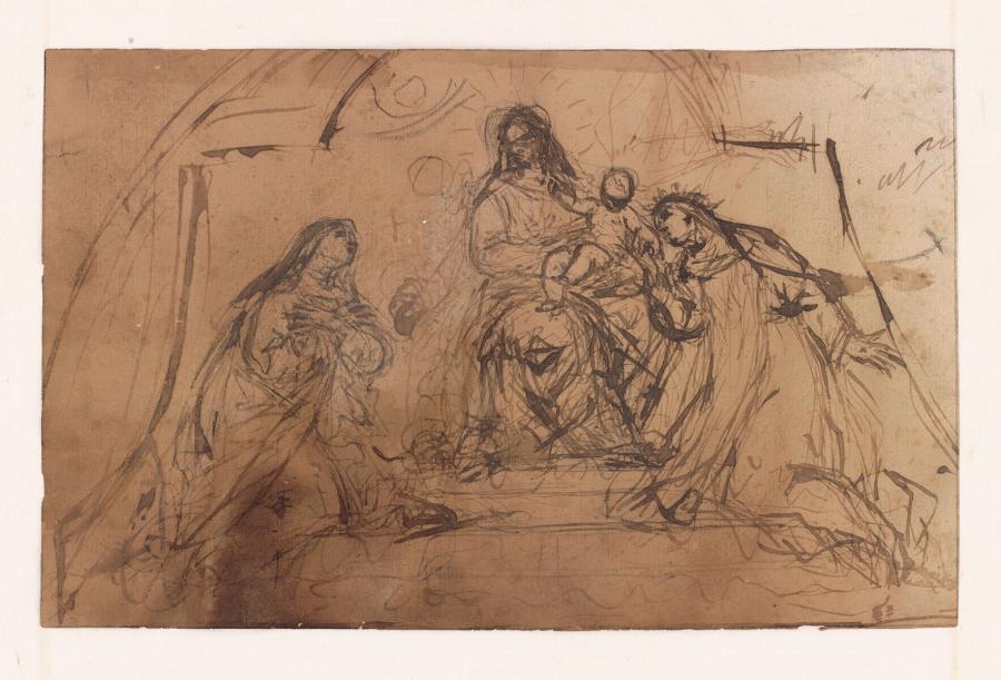 The Virgin Adored by Two Female Saints
