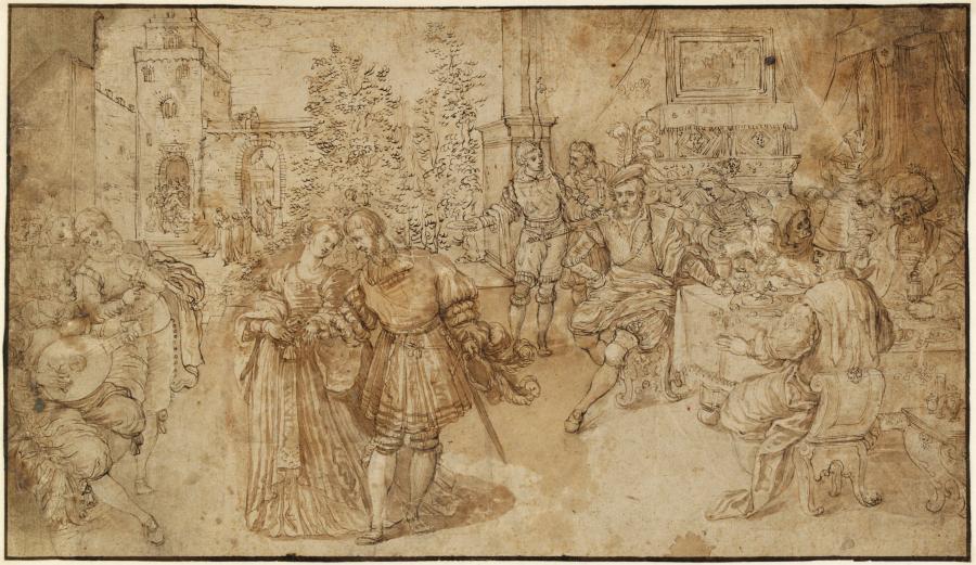 Herod's Feast and the Beheading of St John the Baptist in the Background