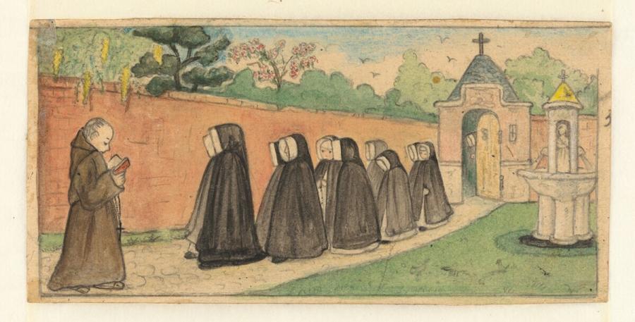 'There Passed a Father' (design for the collection of nursery rhymes 'Handje-plak', S.L. van Looy, Amsterdam s.a. [1900])
