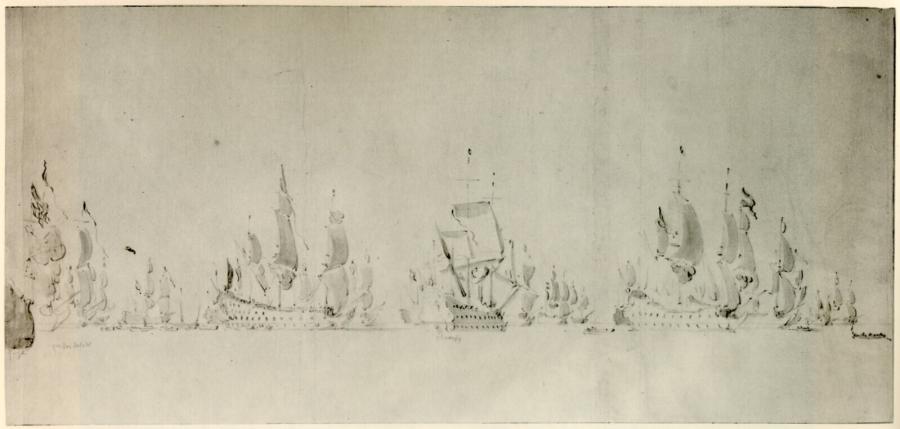 A Council-of-war before the Naval Battle of Lowestoft, 9 June 1665