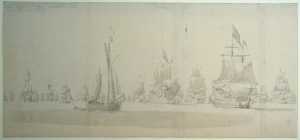 the-dutch-fleet-trying-to-make-headway-two-days-before-the-naval-battle-of-lowestoft-11-june-1665
