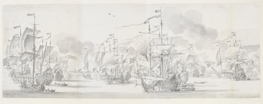 The End of the Dutch-English Sea Battle at Bergen (Norway), 12  August 1665, Seen from the English side