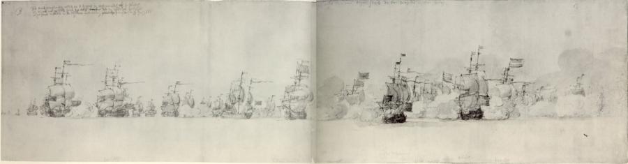 The English keep to Windward of the Dutch Fleet during the Four Day's Naval Battle, 11 to 14 June 1666