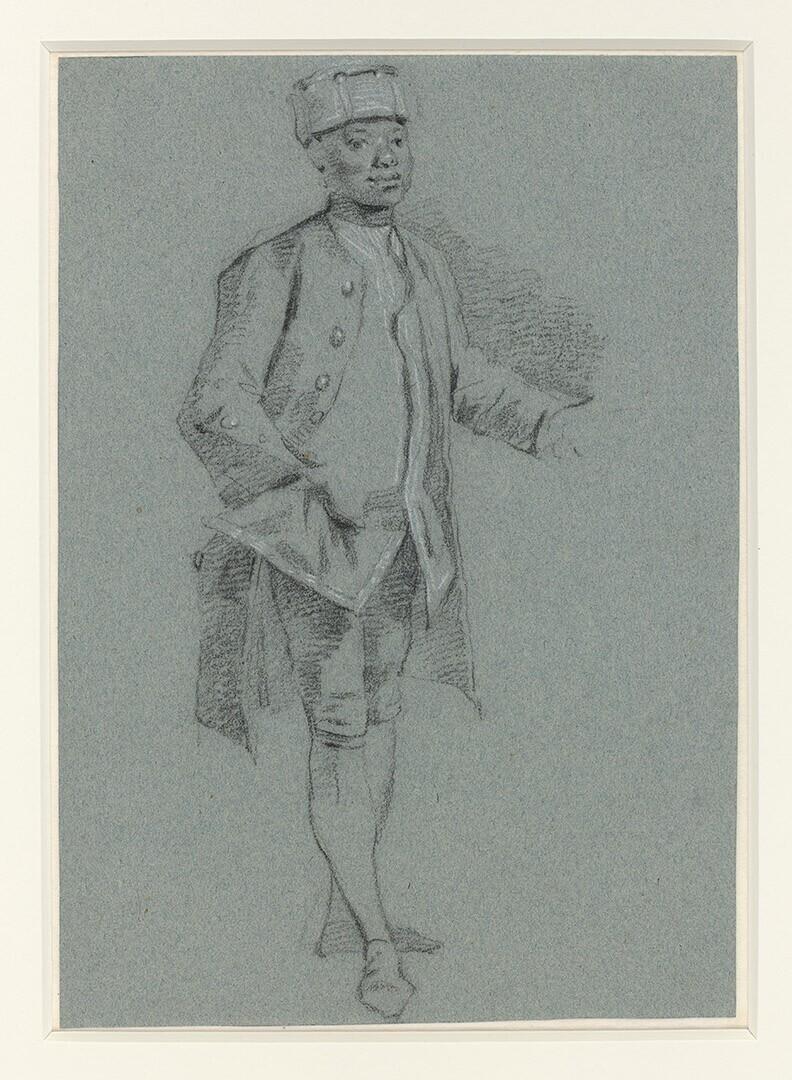 Young man in a cap and livery, possibly Willem Frederik Cupido or Guan Anthony Sideron, two African attendants in the service of the Dutch Stadtholder Willem V