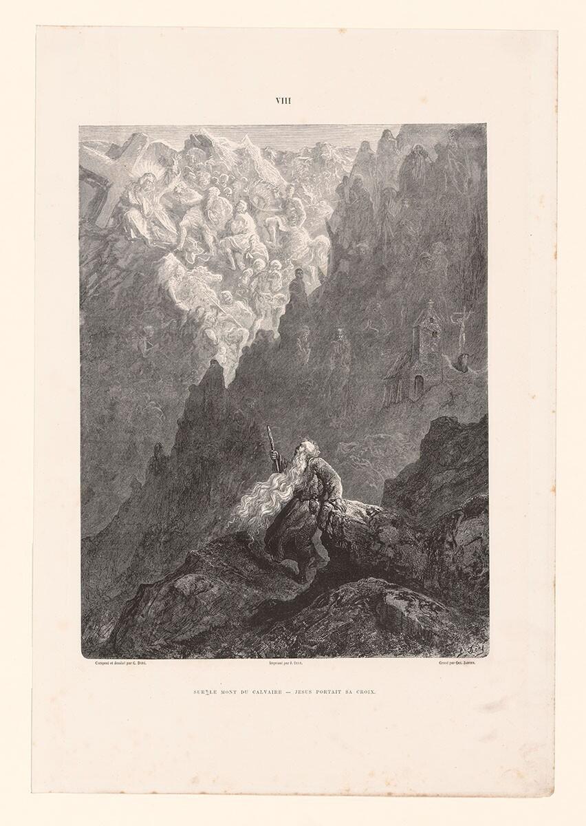 Sur le Mont du Calvaire - Jesus portrait sa croix
