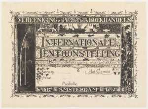 certificate-of-the-veereniging-ter-bevordering-van-de-belangen-des-boekhandels-for-the-international-exhibition-of-book-trade-and-related-trades-in-amsterdam