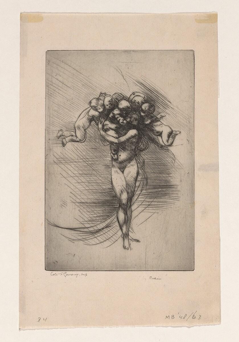 Standing Female Nude with Putti around her Head (Spring)