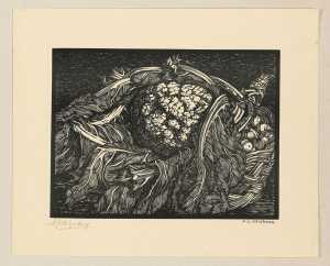 cauliflower-in-front-of-a-basket-with-apples