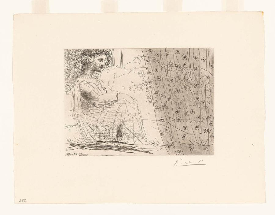 Sleeping Minotaur, Contemplated by a Woman