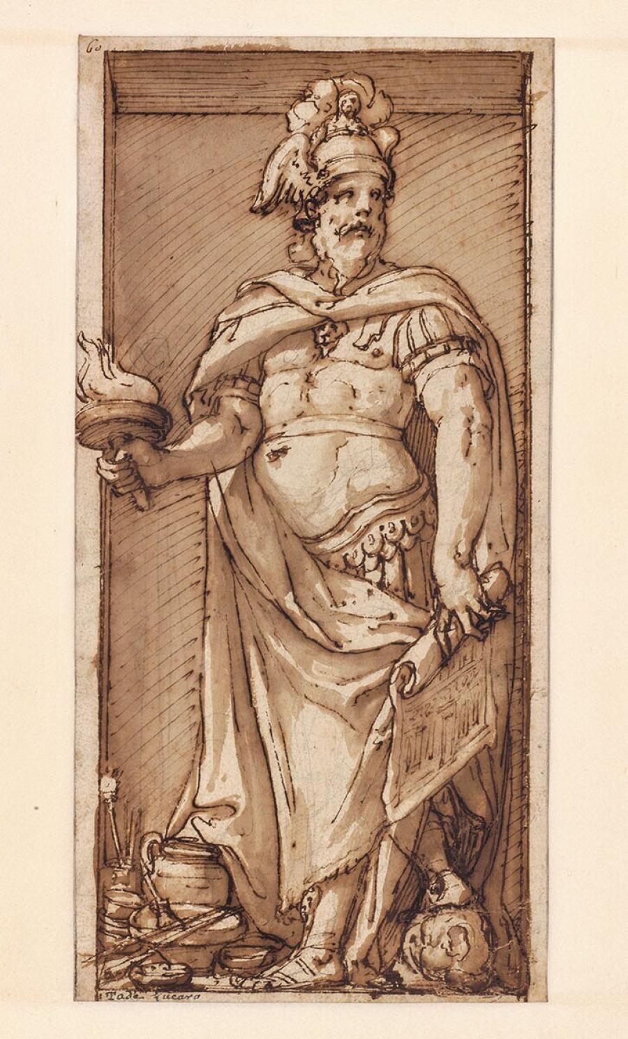 Polidoro da Caravaggio as the Roman God Mars