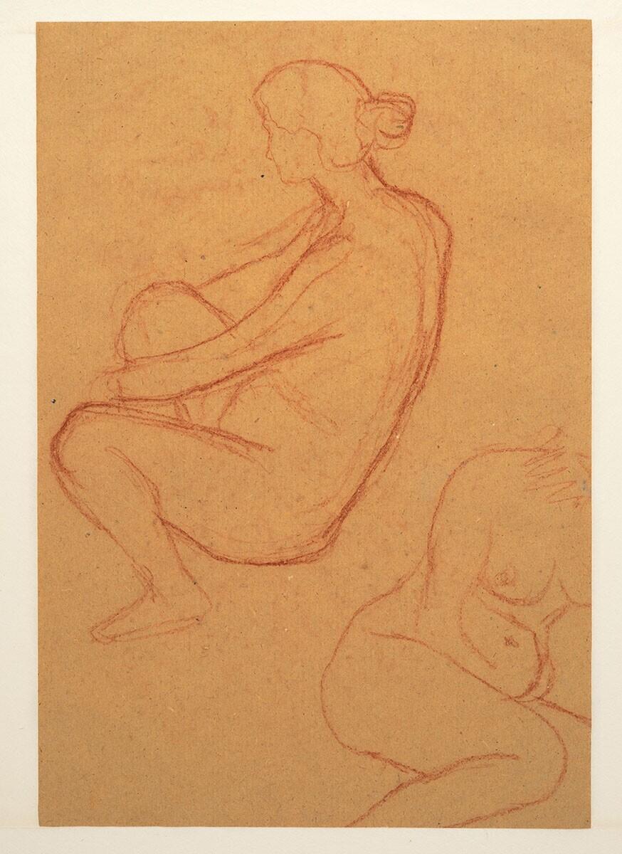 Two Studies of Seated Female Nudes