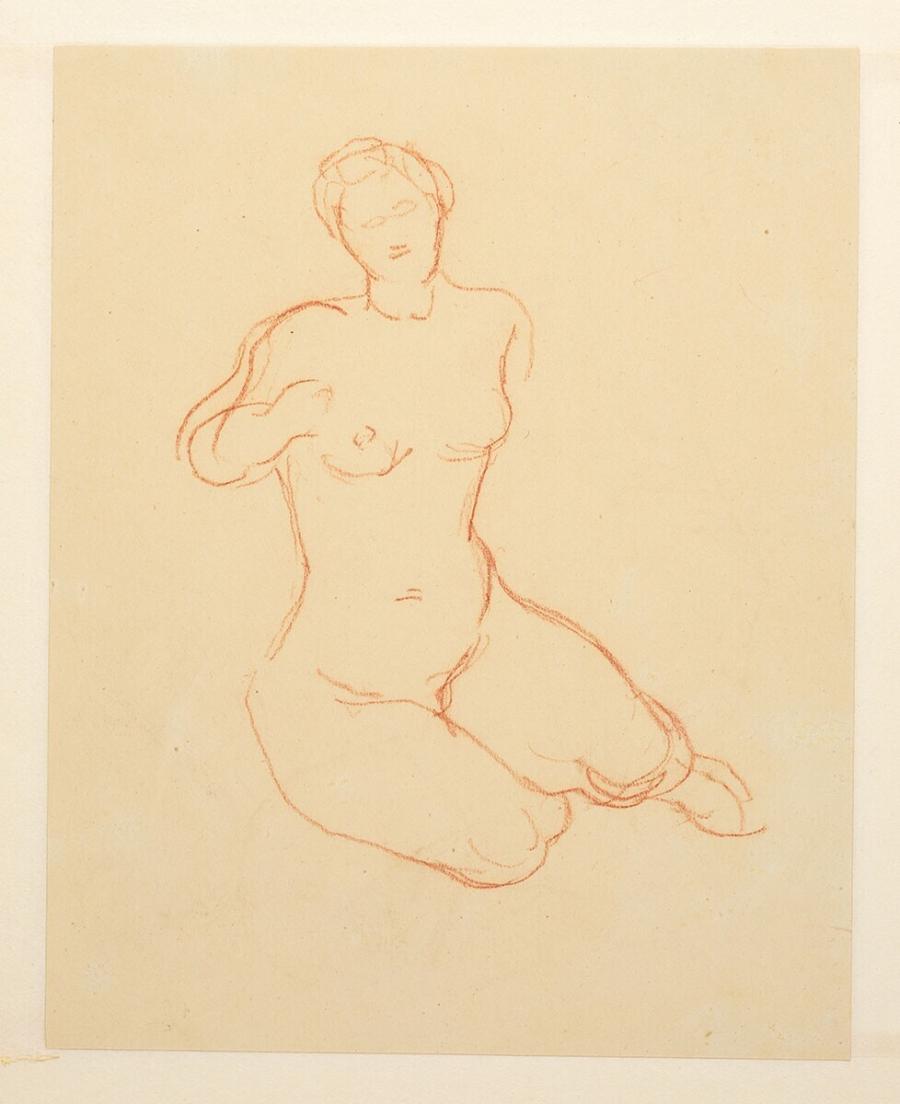 Seated Female Nude, to Front
