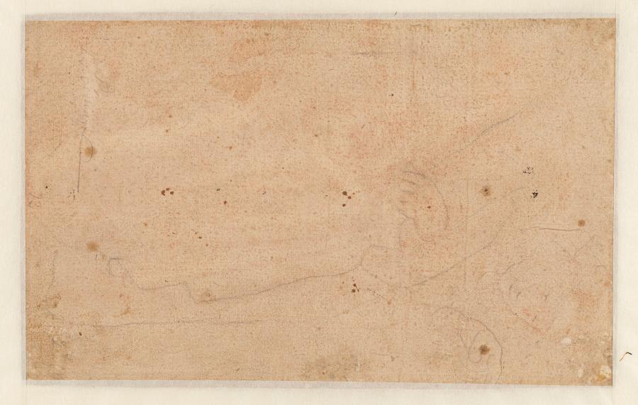Partial tracing of the contours of the recto drawing