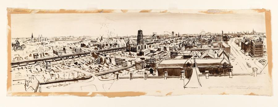 Panorama of Rotterdam after the German Air Raid