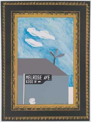 picture-of-melrose-avenue-in-an-ornate-gold-frame-afbeelding-van-melrose-avenue-in-een-sierlijke-gouden-lijst