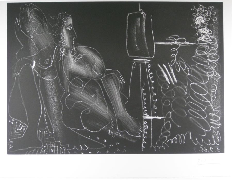 Painter at His Easel with Two Female Nudes