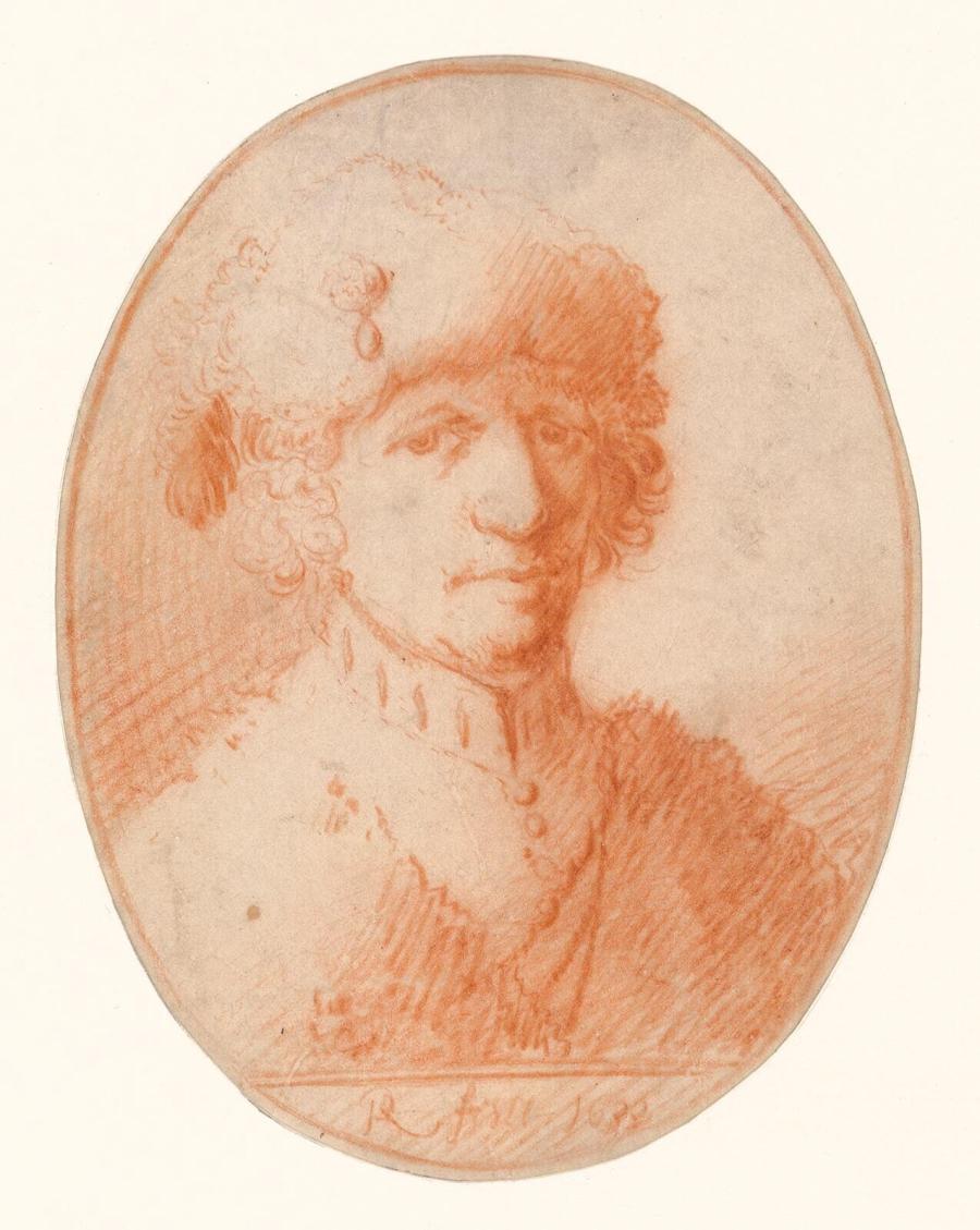 Portret van een man met bonthoed