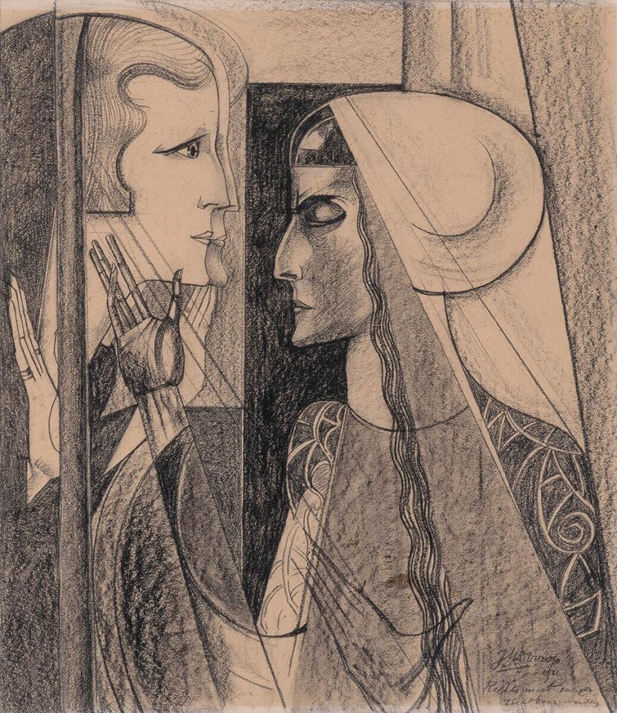 Two Women, in Profile