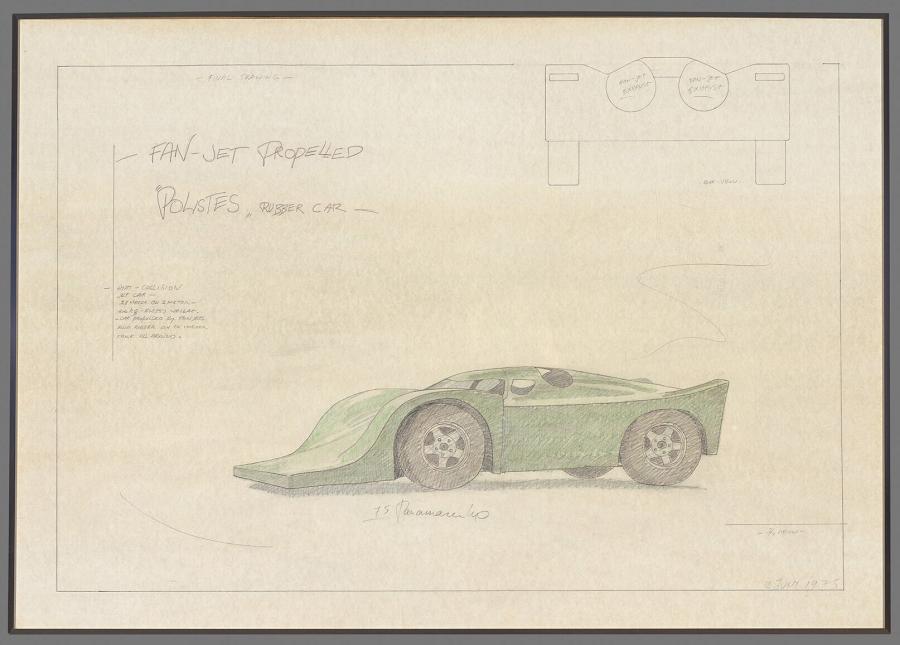 Fan-jet Propelled "Polistes" Rubber Car (Dubbelstroomstraalmotor aangedreven "Polistes" rubberen auto)