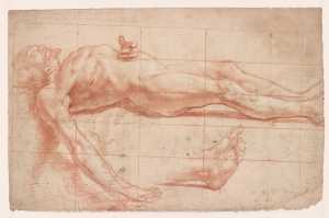study-for-a-man-lying-on-his-back-christ