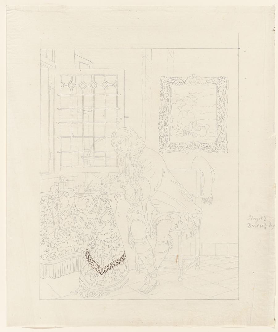 Briefschrijvende man (naar Gabriël Metsu)