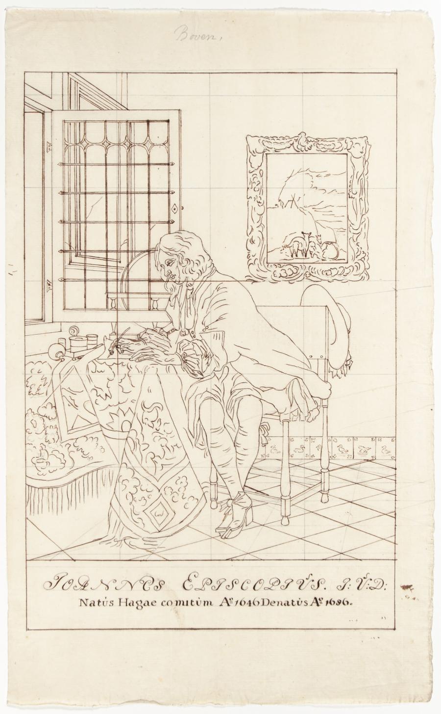 Briefschrijvende man (naar Gabriël Metsu)