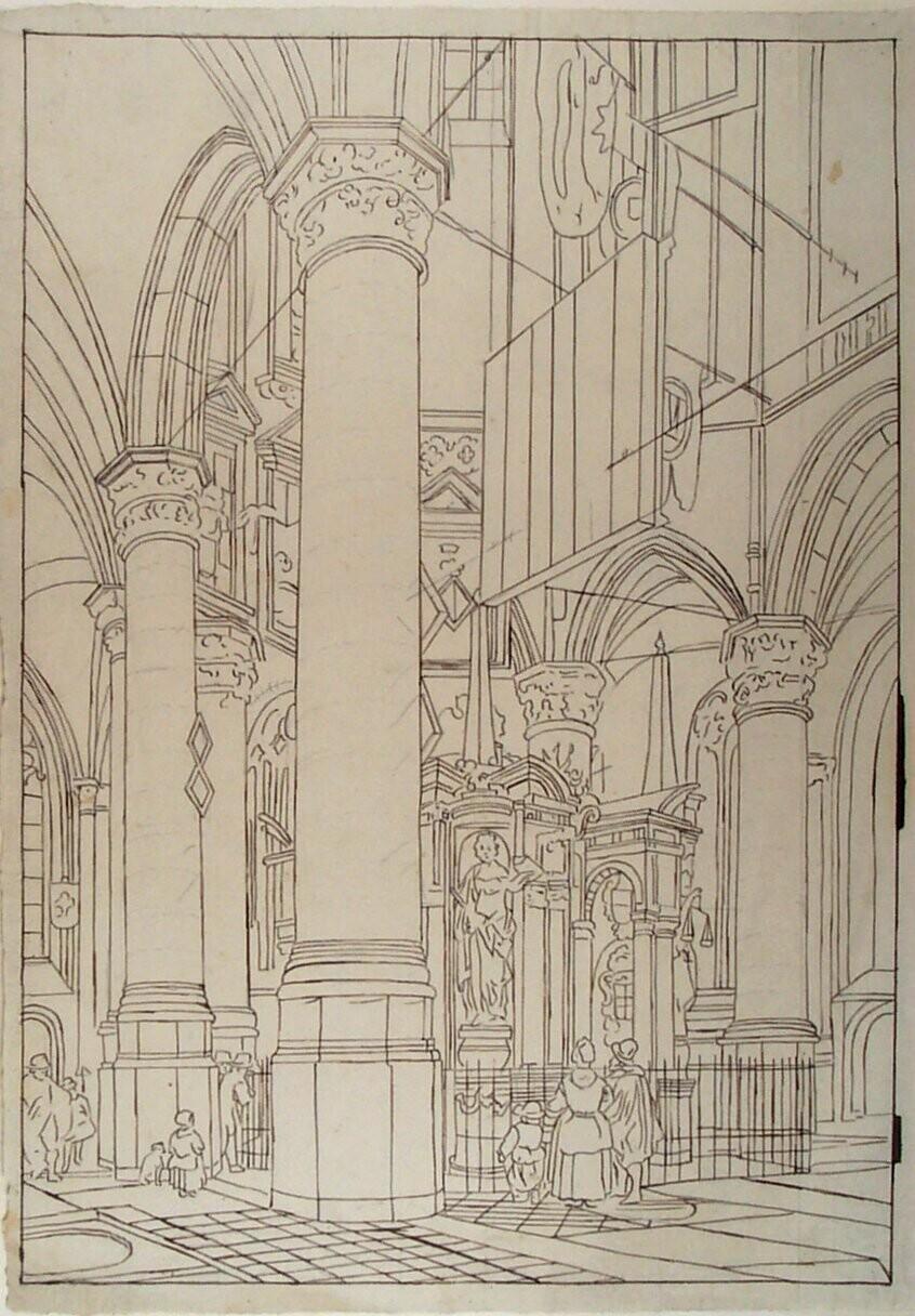 Graftombe van Willem de Zwijger in de Nieuwe Kerk in Delft (naar Gerard Houckgeest)