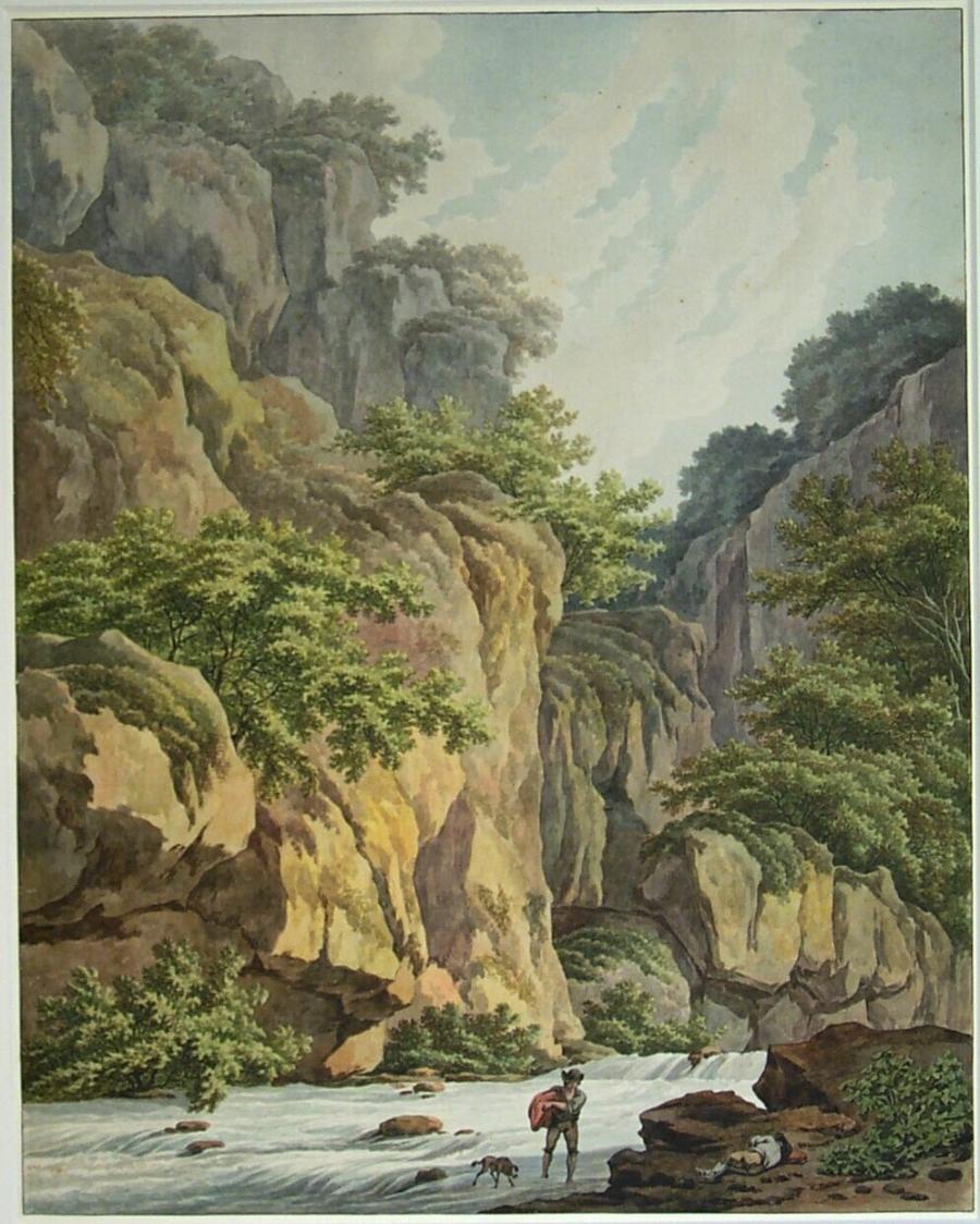 Rotskloof met een bergstroom bij Civita Castella (provincie Lazio)