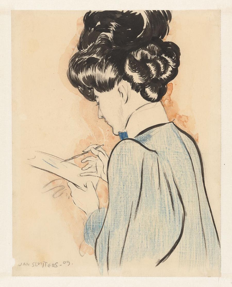Portrait of a drawing Lady