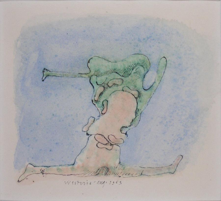 Plant and woman with spread legs