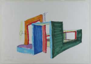 untitled-drawing-for-sculpture-work-green-and-white