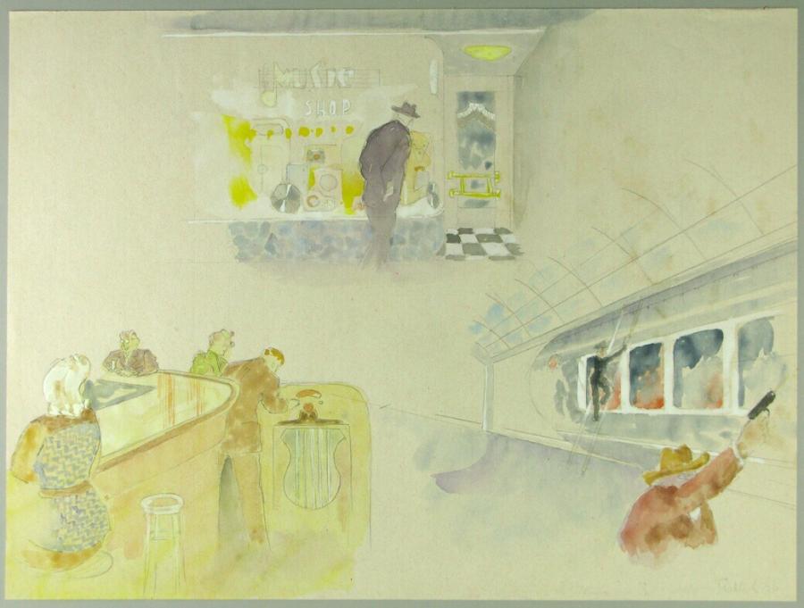Dick Tracy-achtige scene (The Music Shop)