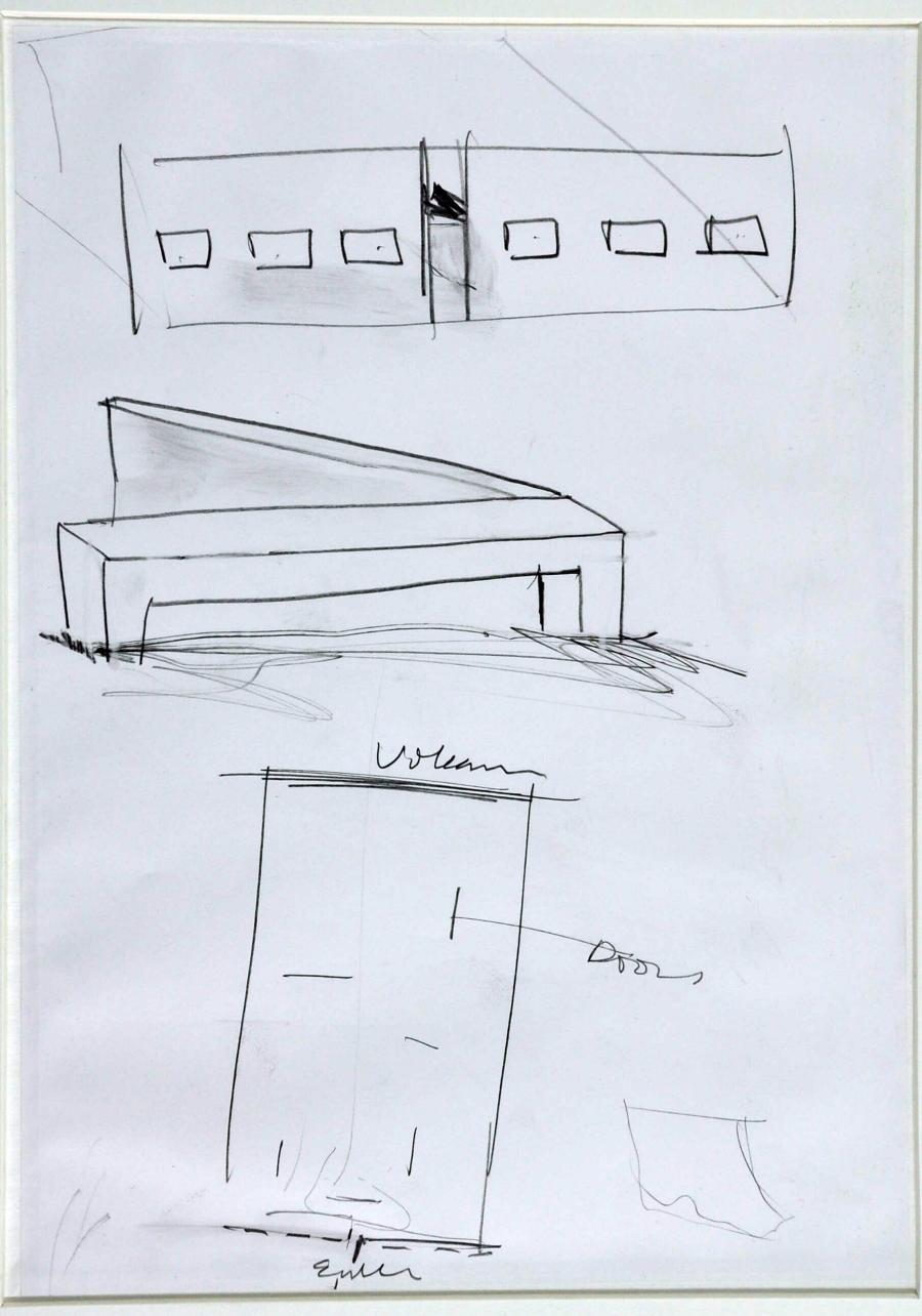 Study for an installation for exhibition "Mr. Bojangles' memory': og swon of fire" at the Centre Pompidou Paris 1992