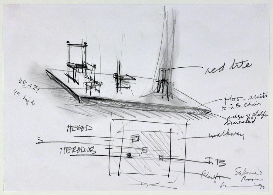 Study for the installation of the "Room for Salome"at the exhibition "Energieen" in the Stedelijk Museum, Amsterdam, 8 april-29 juli 1990