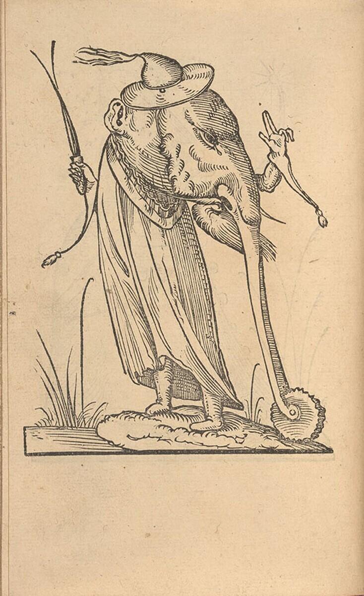 Hybride figuur met olifantenkop