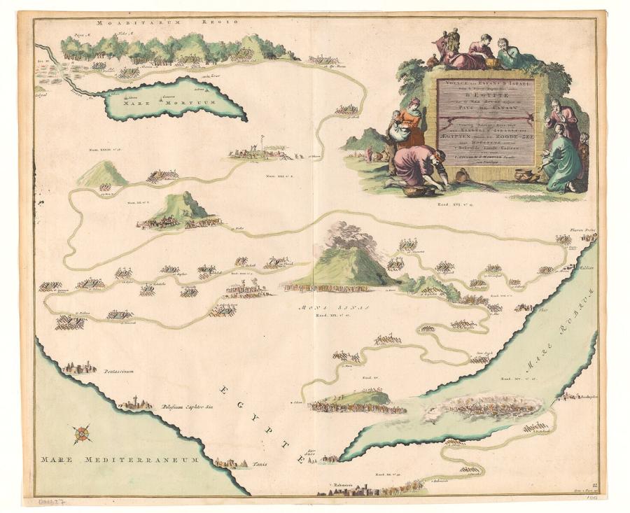 Map with the Journey of the Israelites